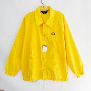 VTG 70’s David Peyser The Warm Up Jacket Windbreaker Yellow Lemon Logo NWT XL